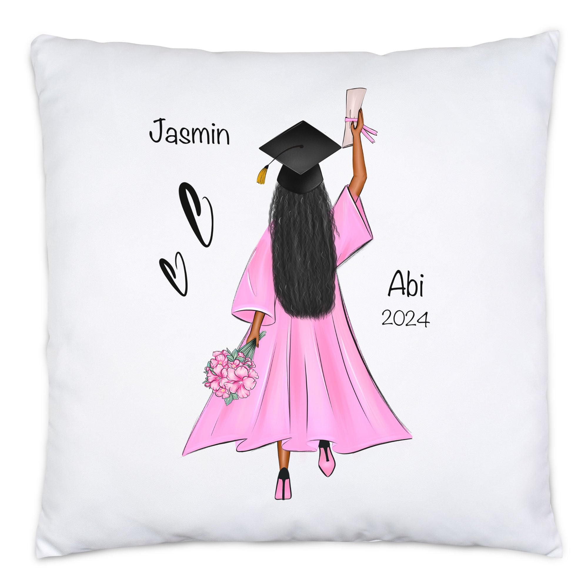 Kiddle-Design Bachelor Master Abitur 2026 Kissen Abschluss Geschenk Personalisiert Name Absolventin Doktor Frauen Damen Schulabschluss Abi