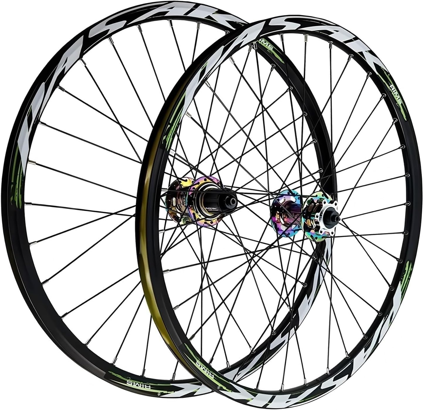 Set of Wheels for Mountain Bikes 26, 27.5, And 29 Inches, HG Hub, Aluminum Alloy, Quick Release Disc Brake, Compatibility with Front/Rear MTB Wheels 7-12,Colour,27.5inch