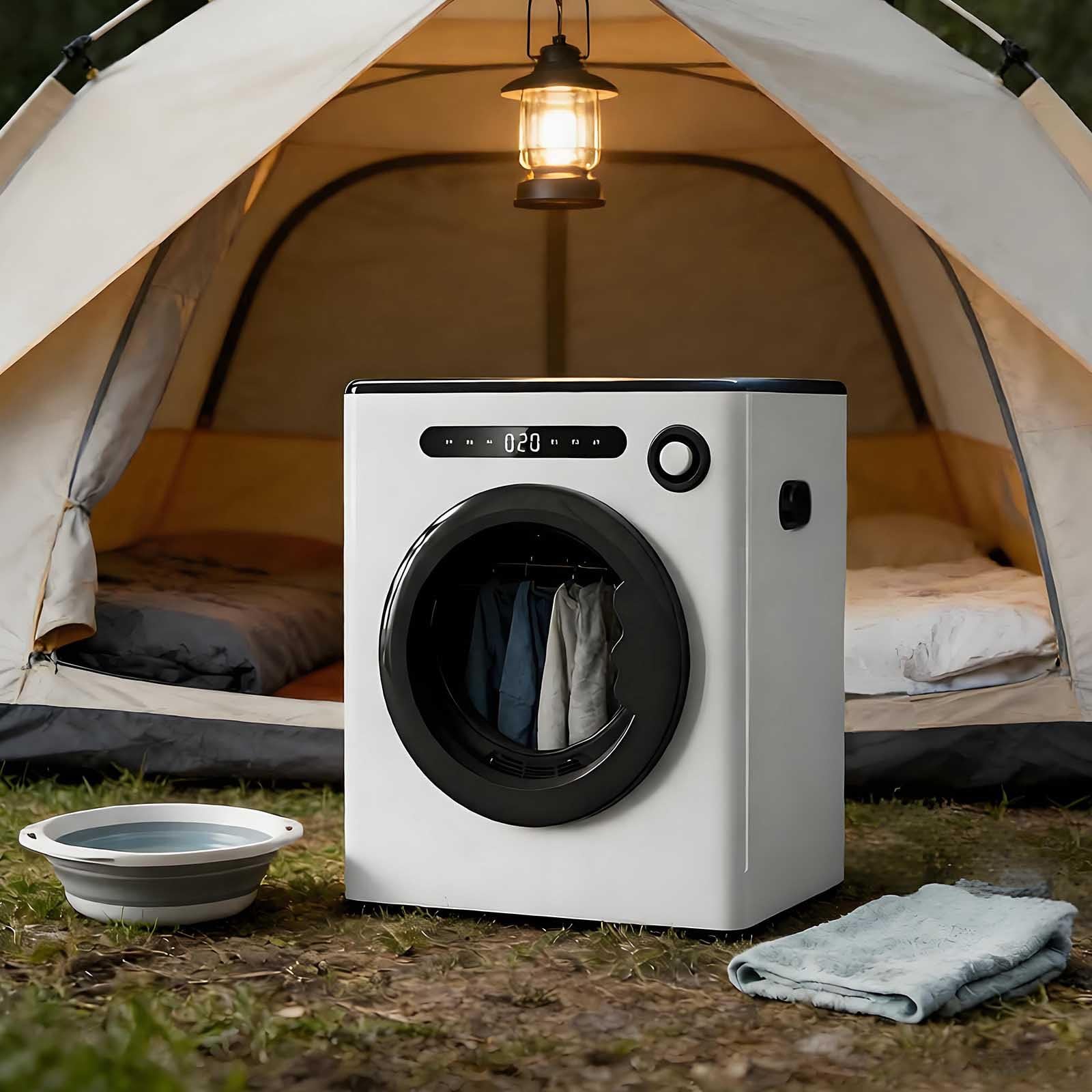 Sèche-Linge Compact, Sèche-Linge Portable, Panneau De Commande Électronique Automatique, Capacité De 8,8 LB,5 Modes De Séchage, Convient Aux Appartements/Dortoirs/Camping-Cars. White