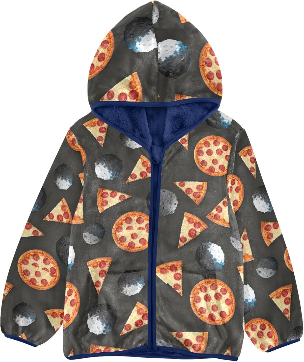 Pizza and Planets Toddler Winter Jackets Outerwear Jackets & Coats Navy Blue Warm Baby Boys Clothes
