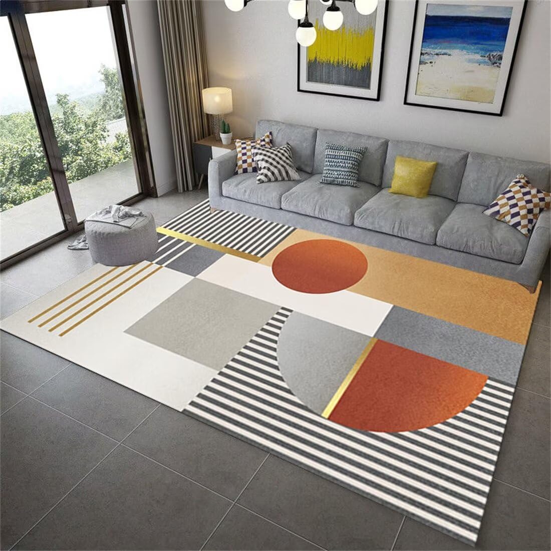 Tapis de jeux bébé pliable gris-rouge | Matelas de sol enfant géométrique