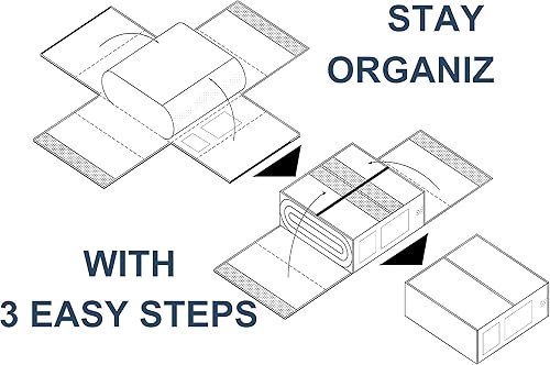 Miniatura 7 de Organizadores plegables de sábanas y almacenamiento de 2 unidades (tamaño Queen o King), organizador de almacenamiento de sábanas para armario de