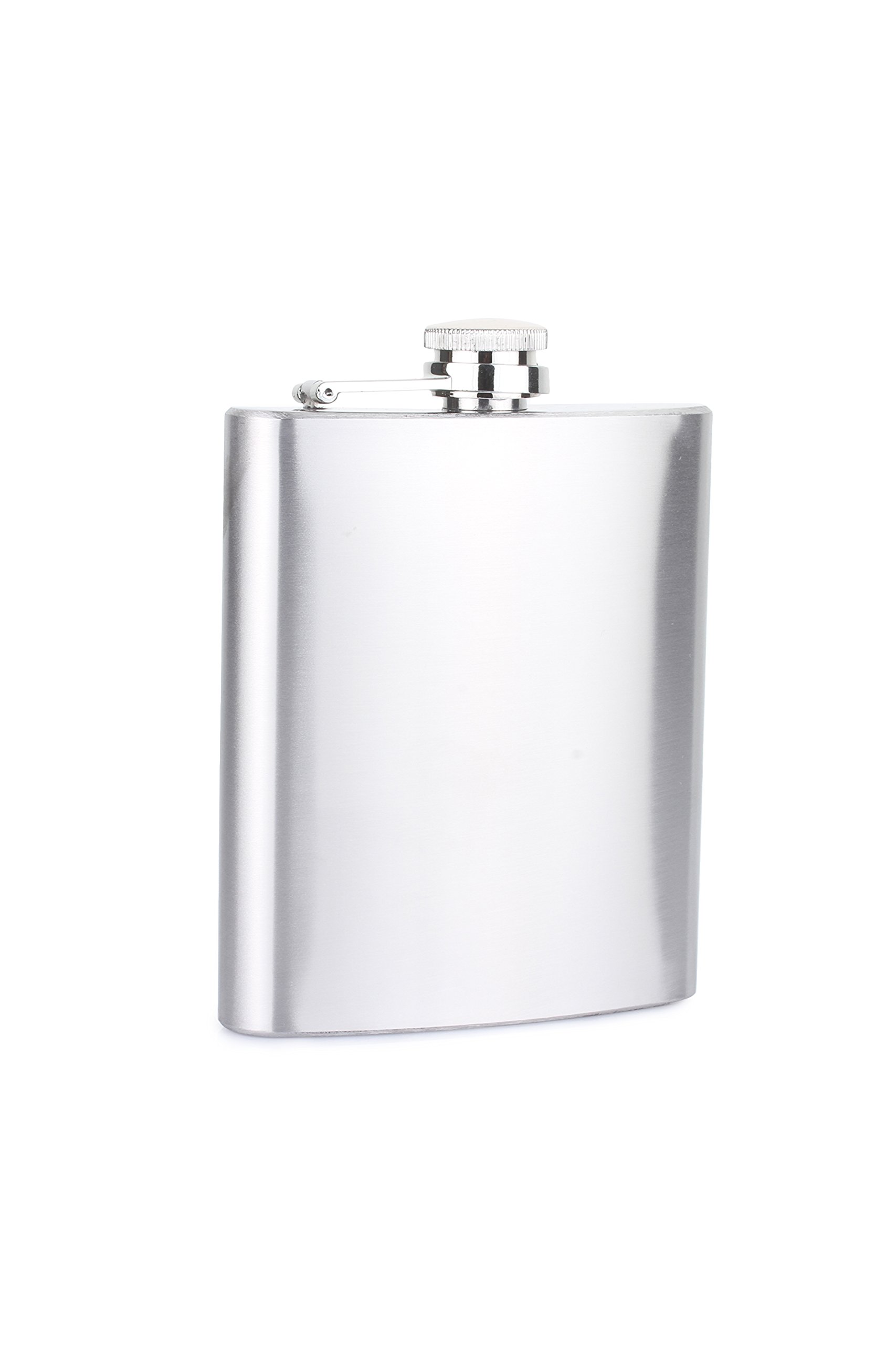 Homeish Stainless Steel Leak Proof Hip Flask, Pocket Flask - Brushed Silver (7 oz/ 210 ml)