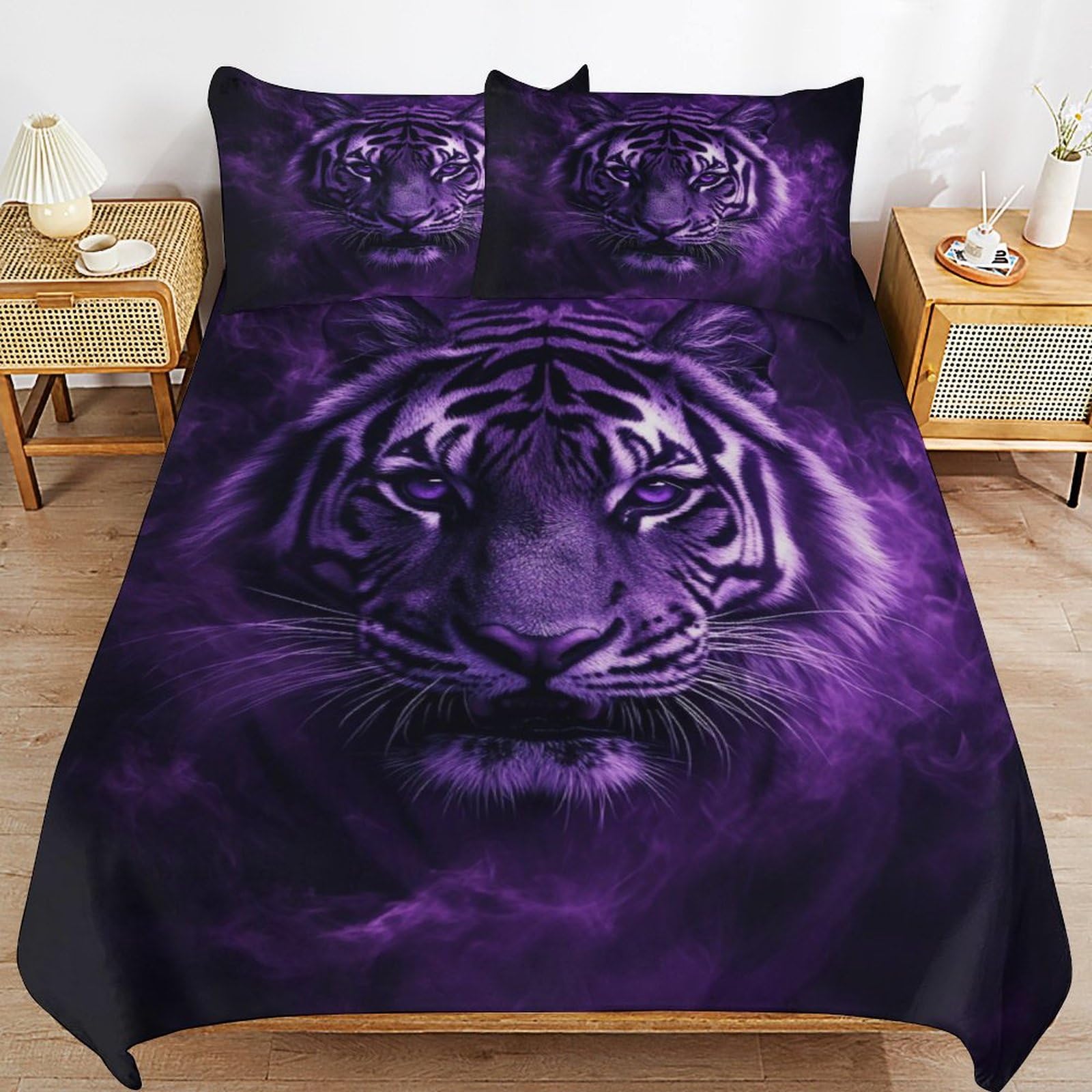 Funda nórdica de tigre infantil para decorar dormitorios juveniles con fundas 80x80