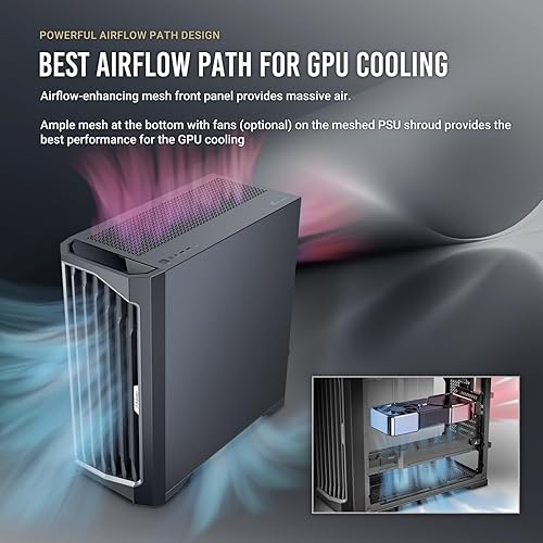 Miniatura 2 de Antec Performance 1 Silencioso, soporte para GPU Serie RTX 40, exquisita malla de acero, 4 ventiladores PWM silenciosos y tranquilos, paneles