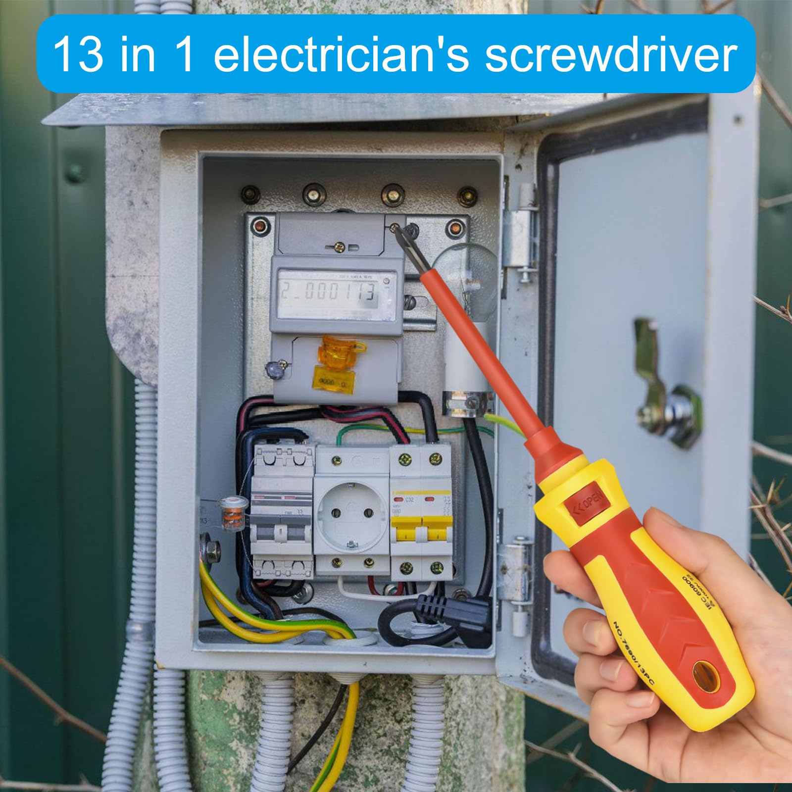 Lot de 13 tournevis isolés pour électricien, avec embouts antidérapants