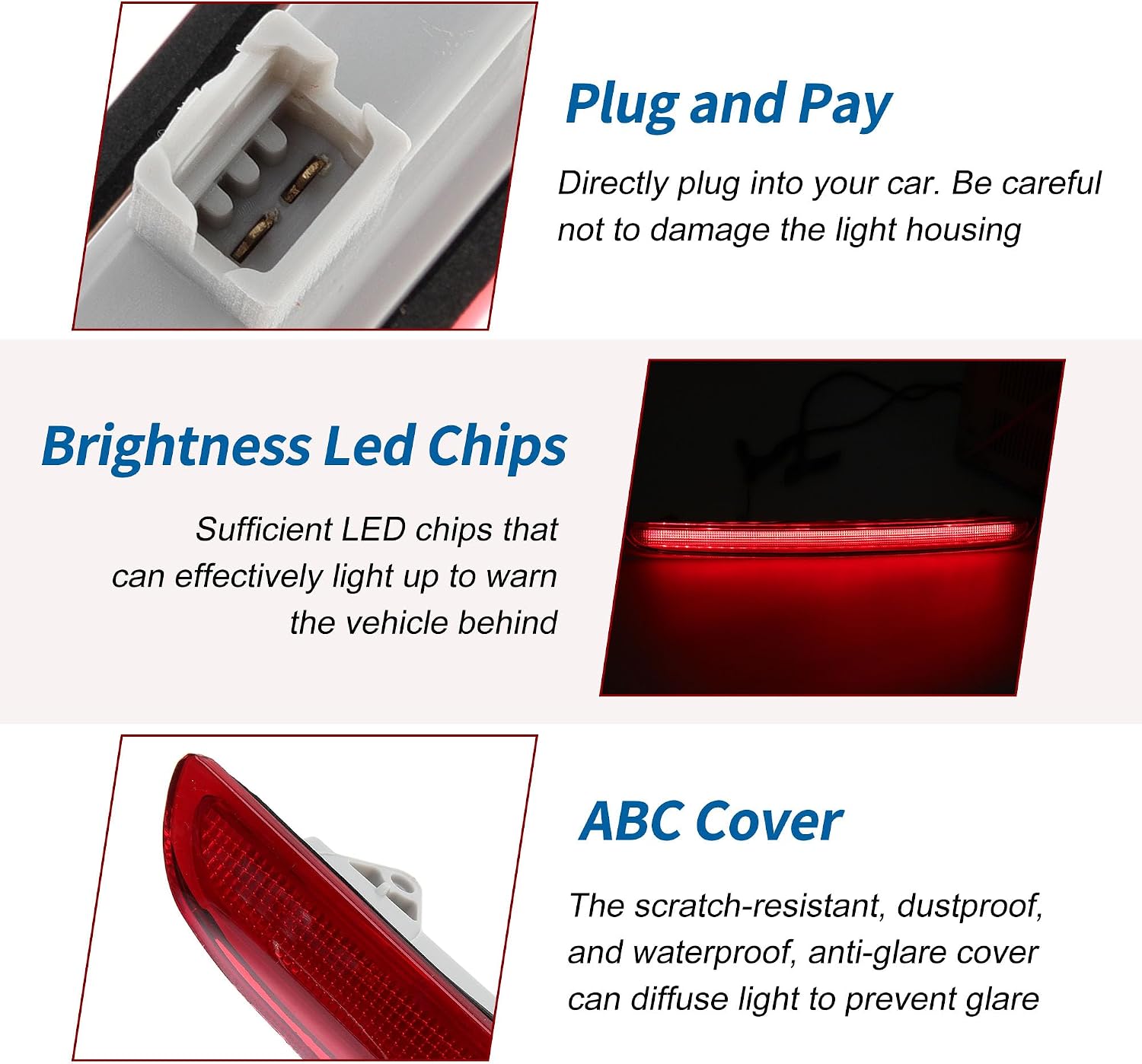 LED Third Brake Light for Audi A3 S3 RS3 8P Sportback 2004-2013 No.8P4945097A Red 3rd High Mounted Stop Lamp Rear Center High Level Brake Light