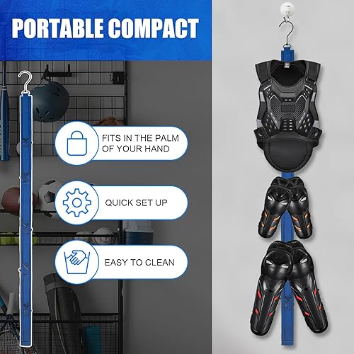 Miniatura 3 de Paquete de 1 estante de secado de hockey, estante de secado de equipos de hockey, organizador de equipo deportivo portátil con correas colgantes,