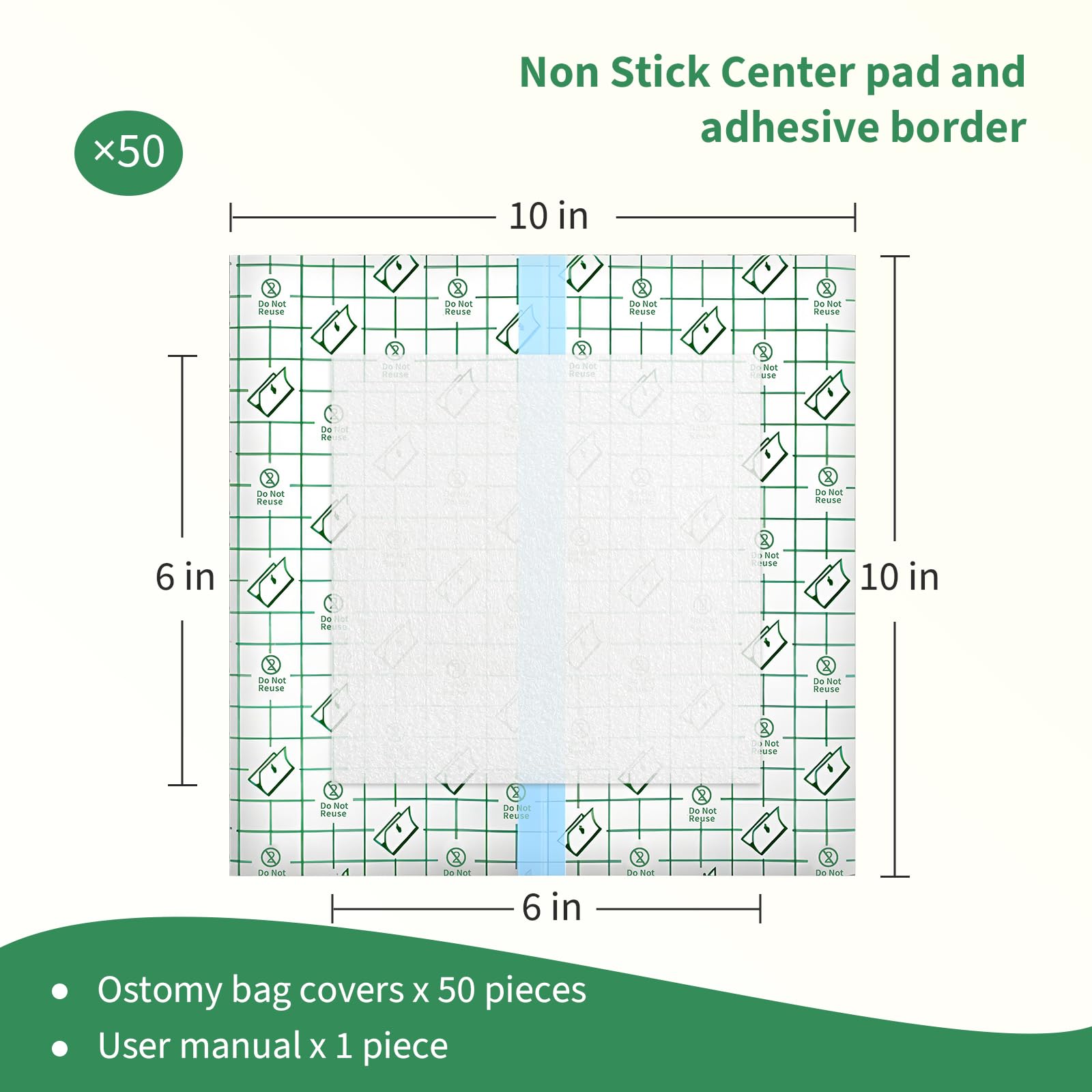 DERAYMI 50pcs Stoma Zubehör Stomabeutel Abdeckung, 25×25cm Duschschutz Wasserdichtes Ostomy Bag Protectors Für Kolostomie, Ileostomie Und Urostomie