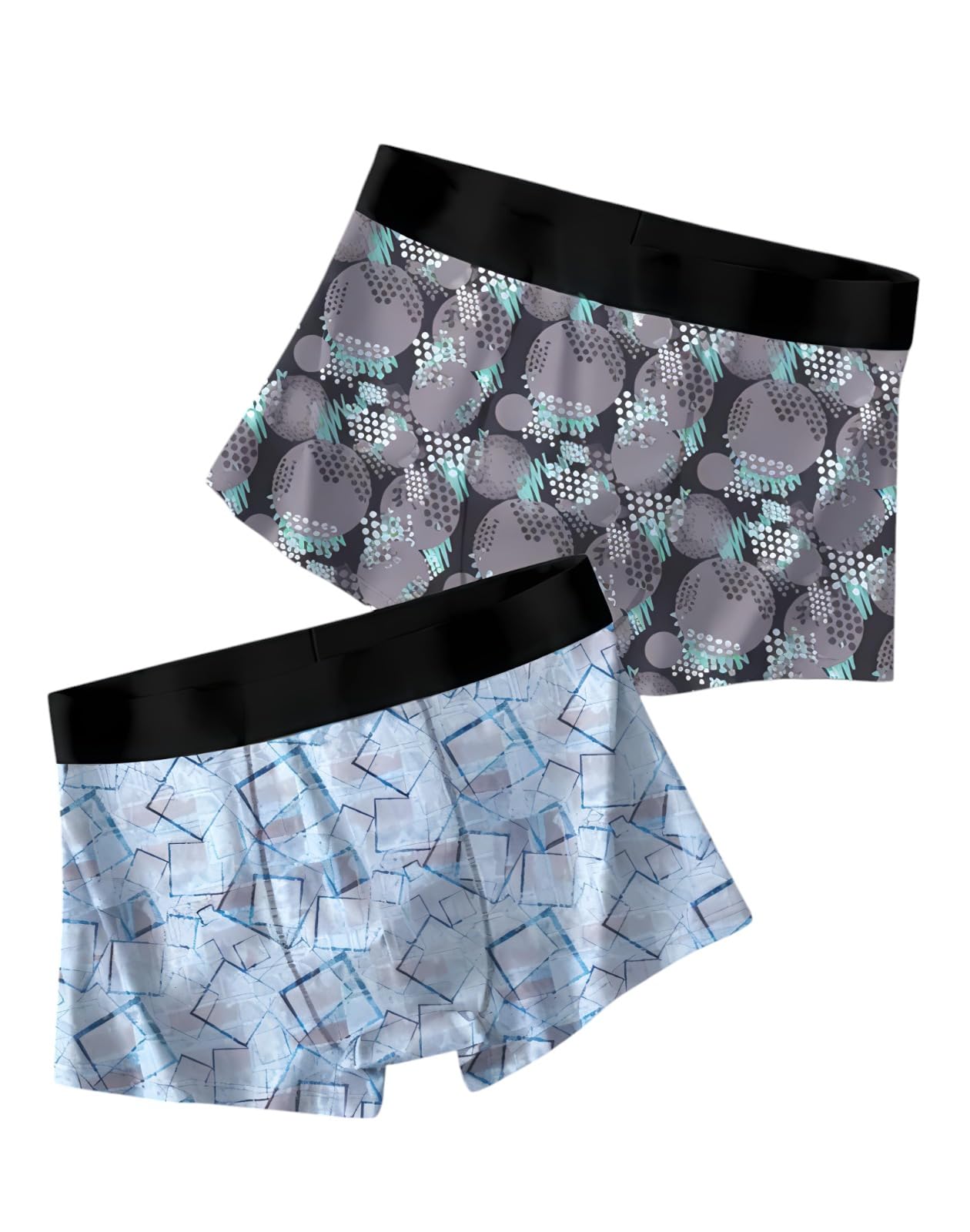 Men's Cotton Blend Printed Stretch Trunks Pack of 2 Soft Breathable Regular Fit with Elastic Waist Flexible Fabric Everyday Comfort Multipack-image-42