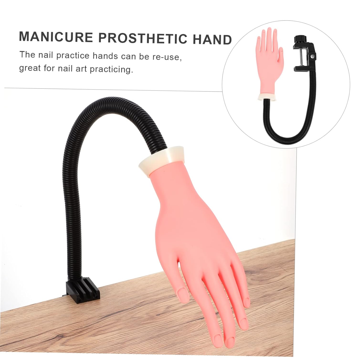 Nail Training Hand Model Realistic Fake Nails Practice Hand for Art Design Manicure Tools