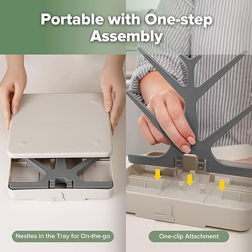 Miniatura 3 de haakaa Estante de secado portátil para biberones con bandeja, árbol de secado de botellas que ahorra espacio para botellaspiezas de bombachupetes,