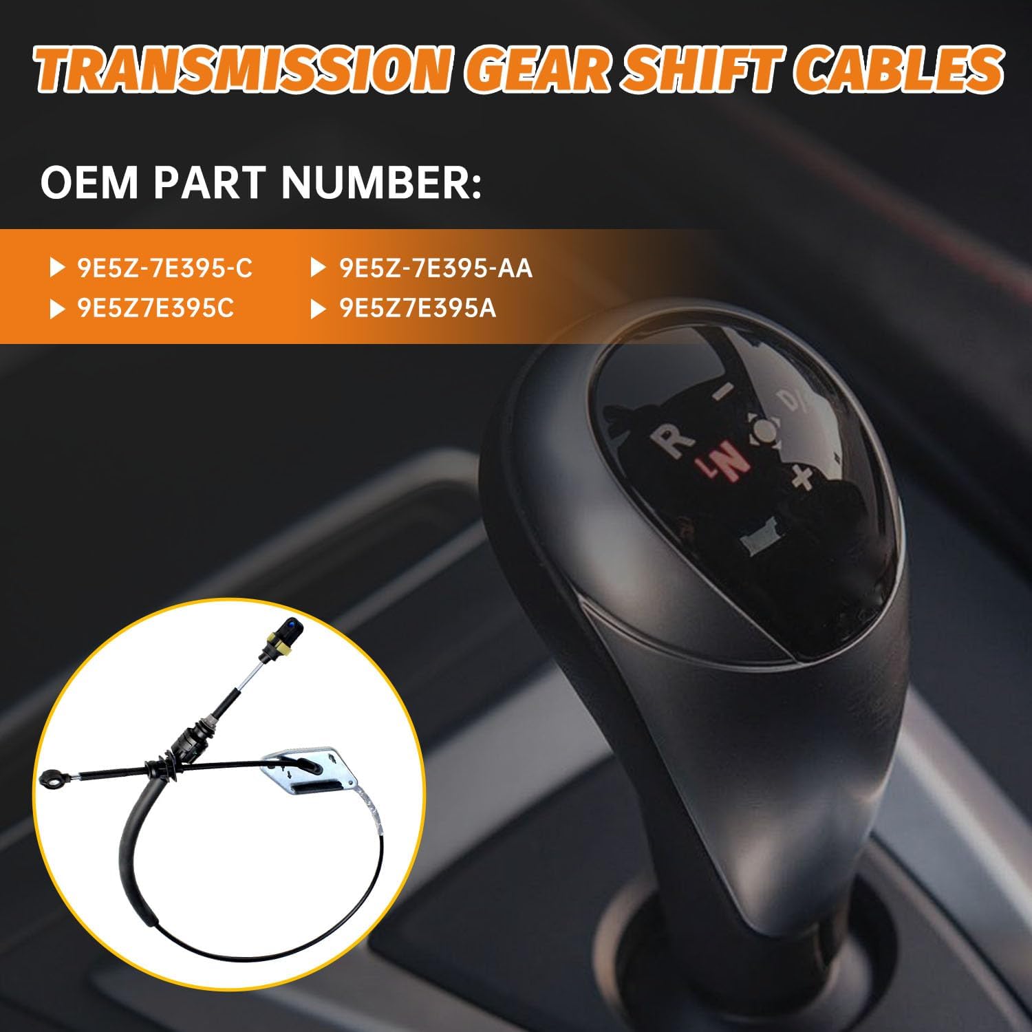 9E5Z-7E395-C Automatic Transmission Shift Cable for Ford Fusion 2010-2012,for Lincoln MKZ 2010-2012, for Mercury Milan 2010-2011, Gear Shifter Control Lever Cable replace 9E5Z-7E395-AA
