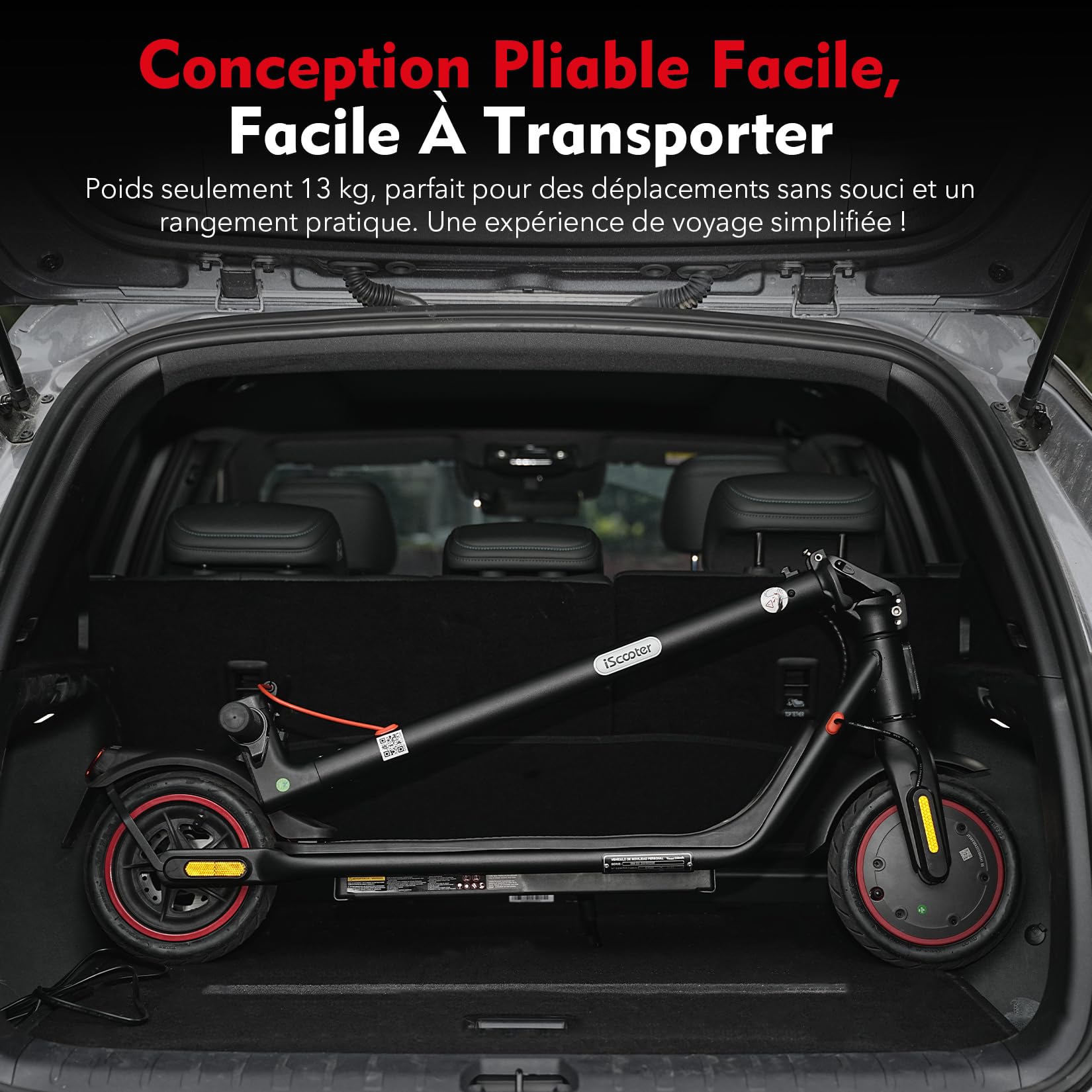 iScooter i8M Trottinette Électrique Pliable pour Adulte | Moteur 450W (Pic 500W) | Batterie 36V Haute Capacité | Autonomie 25km | Idéale pour Commute Urbaine & Trajets Quotidiens | APP