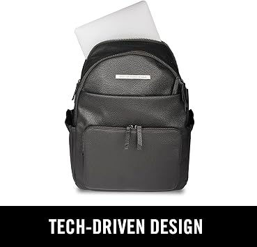 Kenneth Cole Reaction Marley Double Compartment Vegan Leather Womens 15 Laptop Fashion Backpack