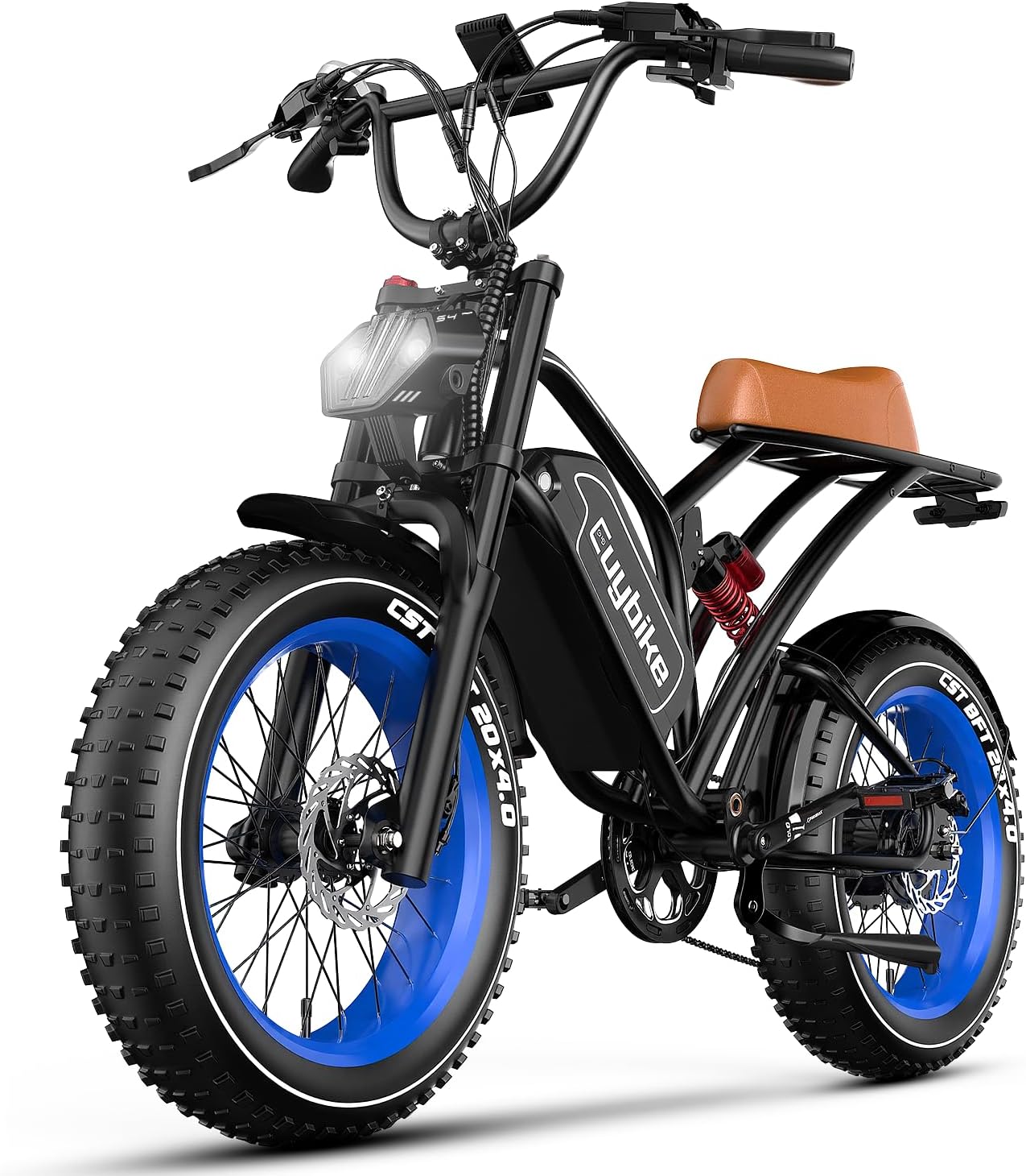 EUYBIKE Electric Bike for Adults, 2000W/3000W Peak Single/Double Motor with 48V/52V 25AH/30AH Battery, 20"x4.0" Fat Tires 35MPH/37MPH Ebike, Dual Hydraulic Disc Brake Full Suspension Electric Bicycle