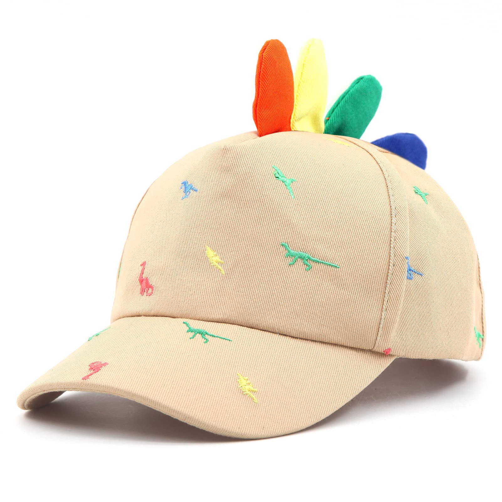 JANGANNSA Gorra de béisbol para niños con diseño de dinosaurio y cuerno de verano para niños de 2 a 8 años
