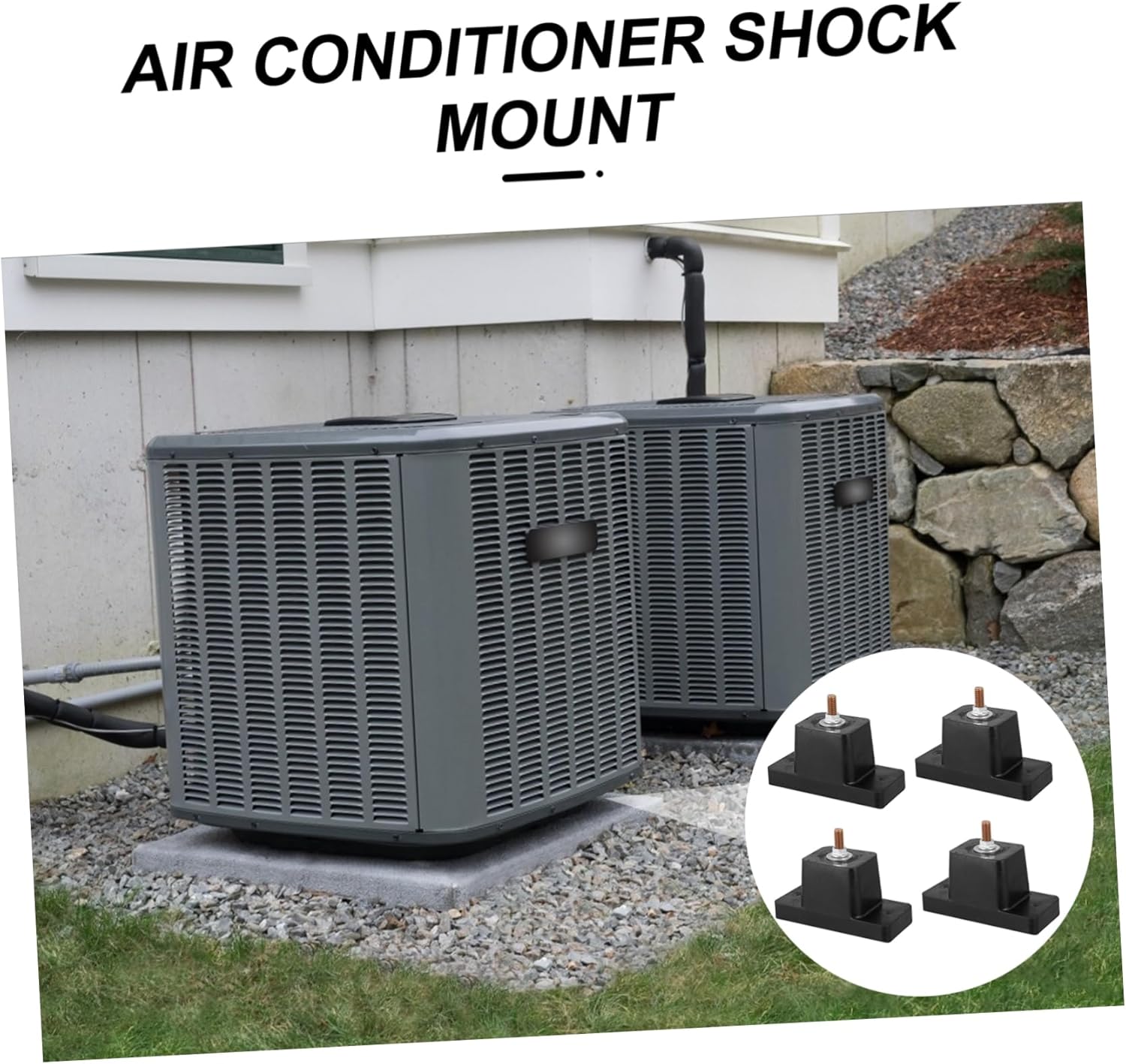 Cabilock 4Pcs Shock Absorbing Base for Air Conditioner Stands Vibration Isolator Pads for Outdoor Units Easy to Install and Store and Design for Fixed Air