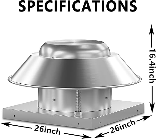 Miniatura 2 de Ventilador de suministro de aire de techo de accionamiento directo Downblast Roof Axial Maquillaje Unidad de Aire -Base de 26 pulgadas, 13 HP 115