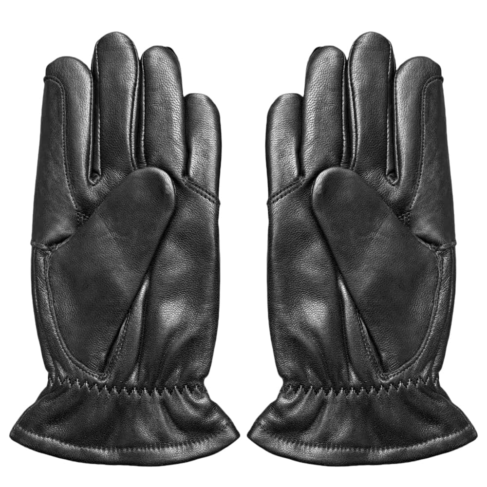 Harssidanzar DM301 Gants d'équitation en cuir, gants d'équitation d'hiver, doublure cachemire, gants d'équitation