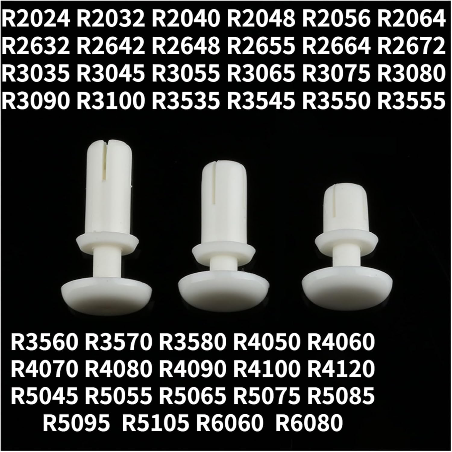 IOFIT 10-100pcs R2024-R6080 Nylon Push-Type Rivets Plastic Rivets White Nylon R Type Rivets for PC Board (Color : 100pcs, Size : R2064)