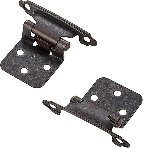 Vista 35 de Ravinte Paquete de 50 (25 pares) de bisagras superpuestas de 1/2 pulgada (variables), montaje frontal semicimoterminente de cierre automático