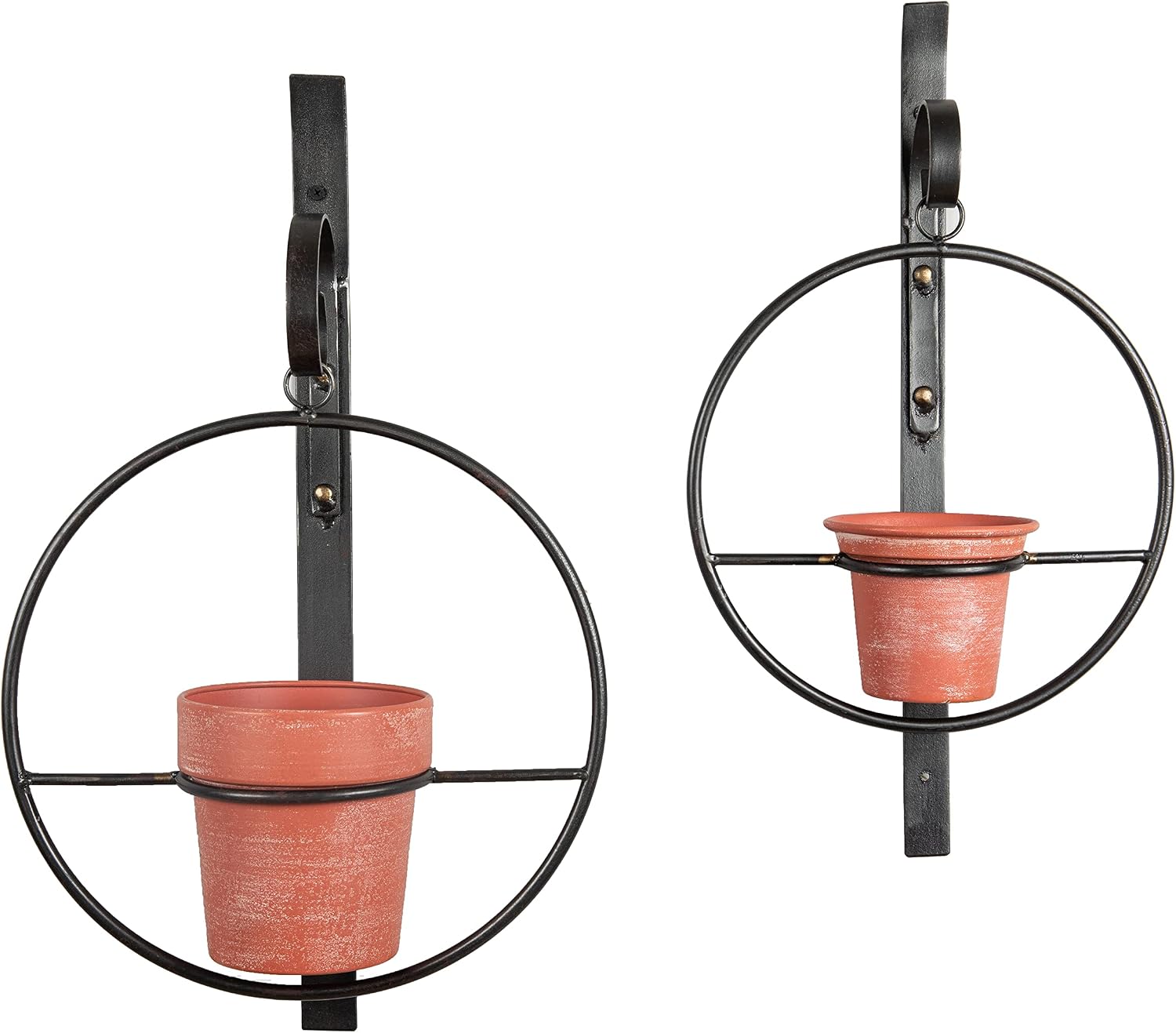 Danya B. Tivoli 2-Piece Metal Hanging Planter Set, Iron and Metal, Indoor or Outdoor Garden Décor for Real or Artificial Plants, Easy to Hang and Durable Material
