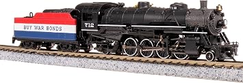 Broadway Limited 7865 USRA Light Mikado, Red/White/Blue War Bonds Billboard, Paragon4 Sound/DC/DCC, N Scale