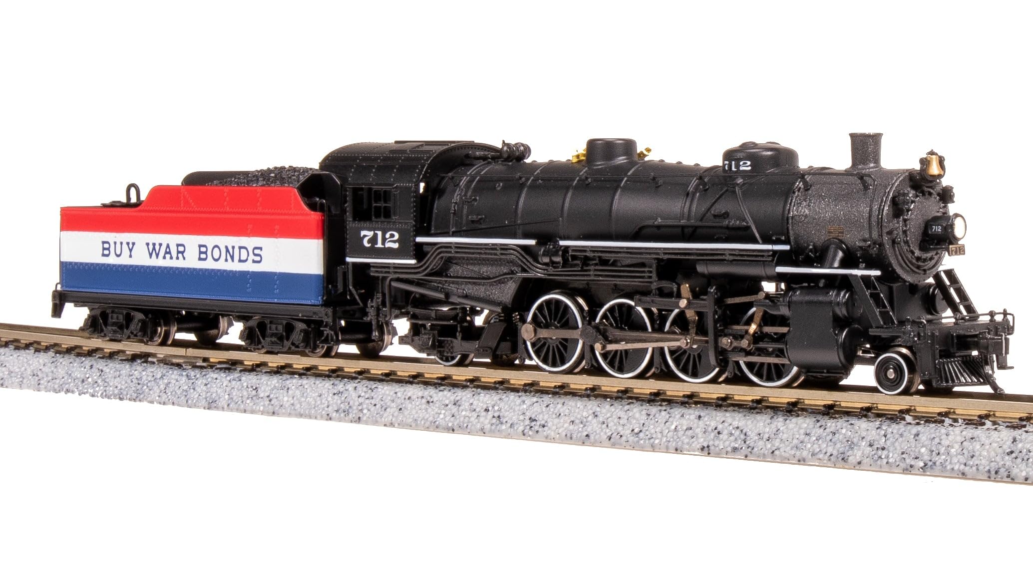 Broadway Limited 7865 USRA Light Mikado, Red/White/Blue War Bonds Billboard, Paragon4 Sound/DC/DCC, N Scale