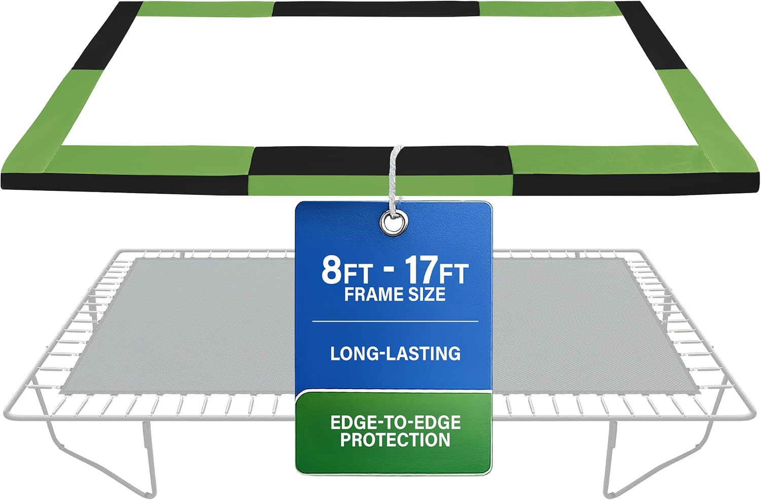 Machrus Replacement Spring Cover for Upper Bounce Rectangular Trampolines, Heavy-Duty, Lightweight, Portable, Foldable