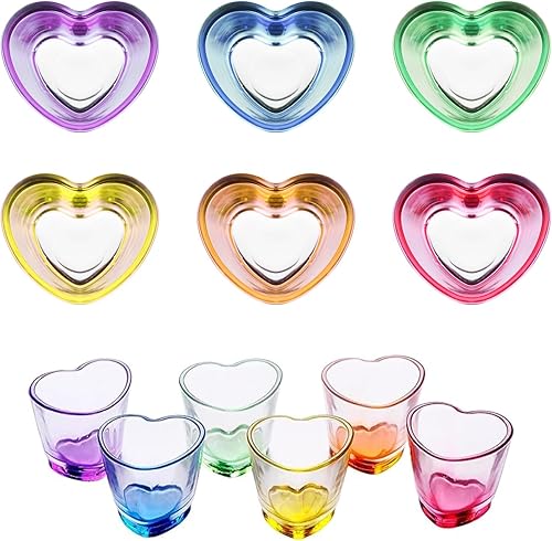 Vasos de chupito, vasos de chupito Soju de 1.5 onzas, juegos de 6 vasos de chupito de arcoíris, vasos de chupito de espresso, vasos de chupito a