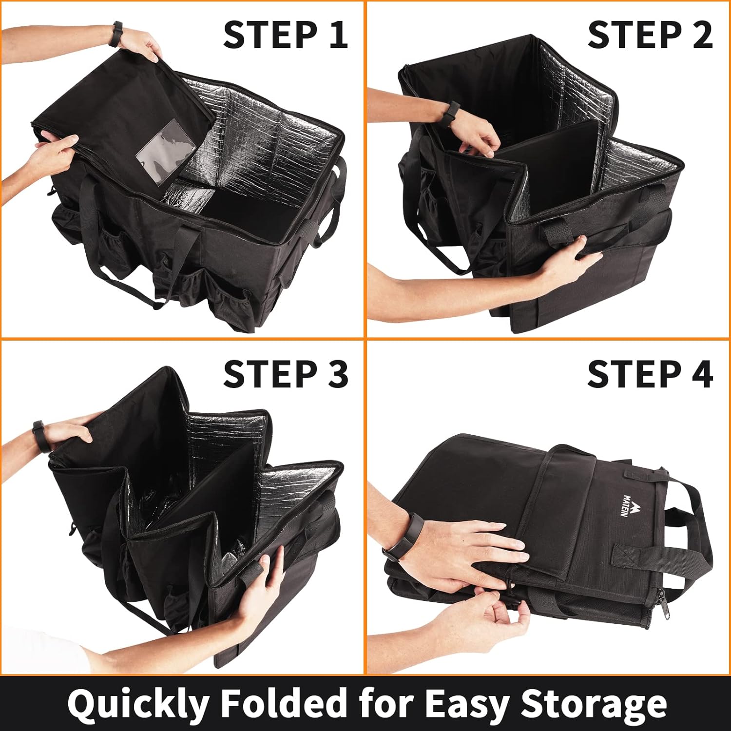 Food Delivery Bag XXL - 23x14x15 inches，Water Resistant Large Insulated Hot Bags for Delivery with Cup Holders, Durable Pizza Warmer Carrying Case - Catering Bag for Food Deliveries, Cooler Bag Black : Industrial & Scientific