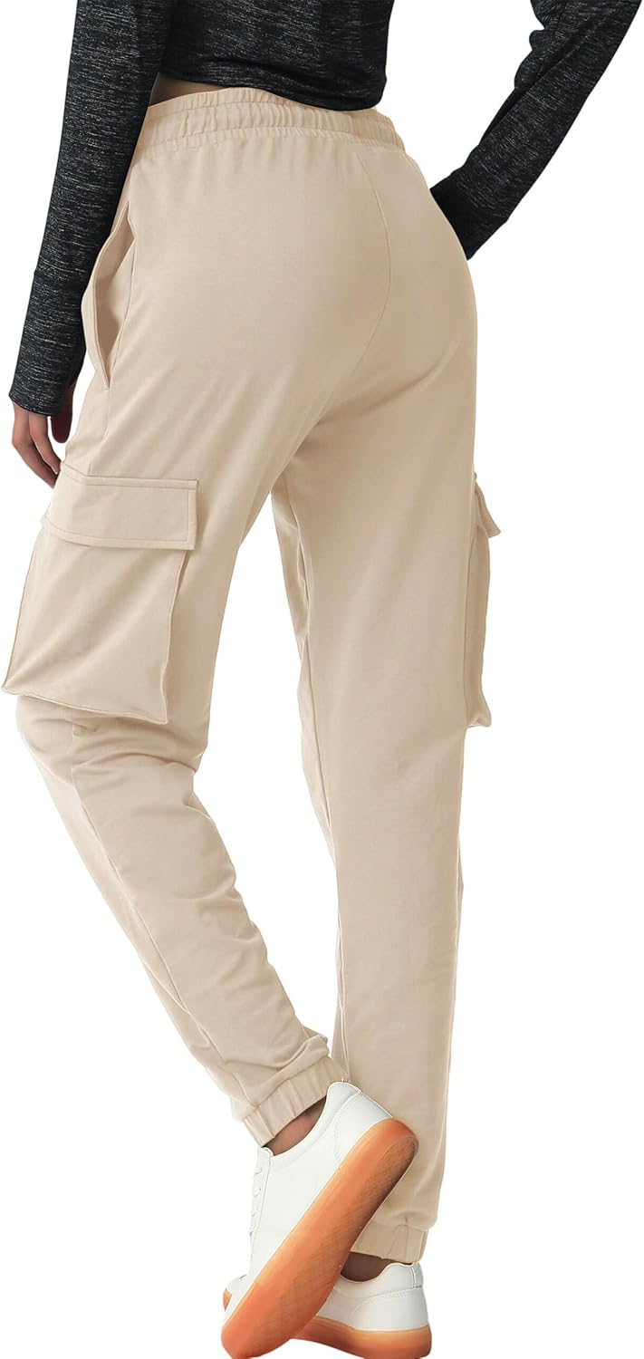SPECIALMAGIC Women's Cargo Sweatpants Cotton Athletic Joggers 4 Pockets Sporty Pants - Image 3