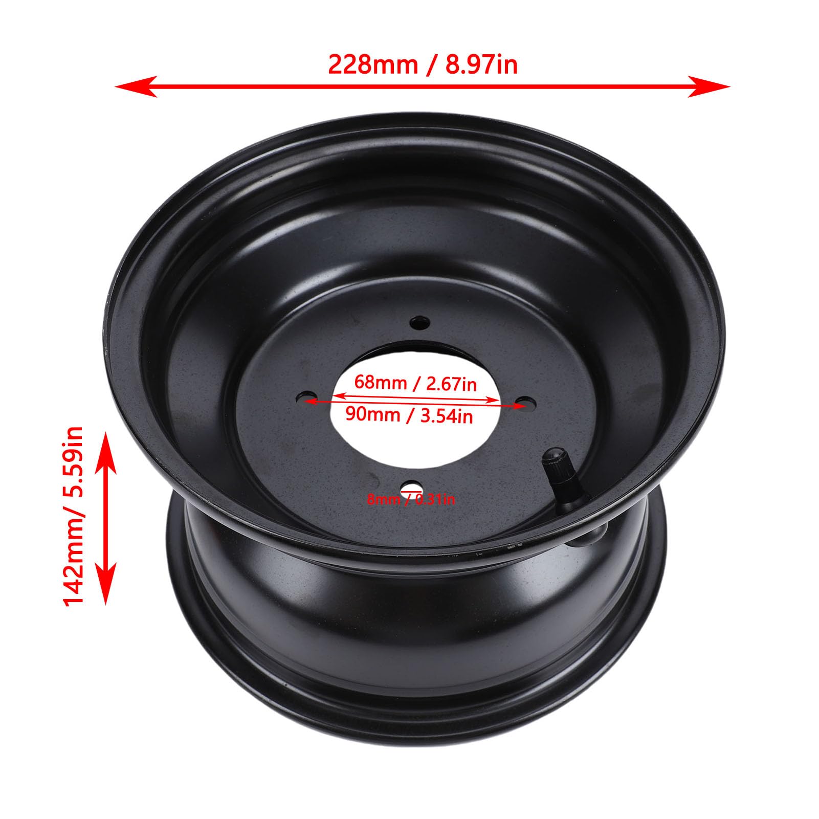 Srliya Cerchione Anteriore ATV 19x7-8 da 8 Pollici 4 Fori per Bulloni Cerchio Ruota in Acciaio Ad Alta Resistenza 19x7.00- per Tosaerba Go Kart Quad Dirt Bike Buggy