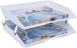 Acrimet Facility 2 Tier Letter Tray, Side Load, Letter Size/A4, Desktop File Organizer, Plastic (White Color)