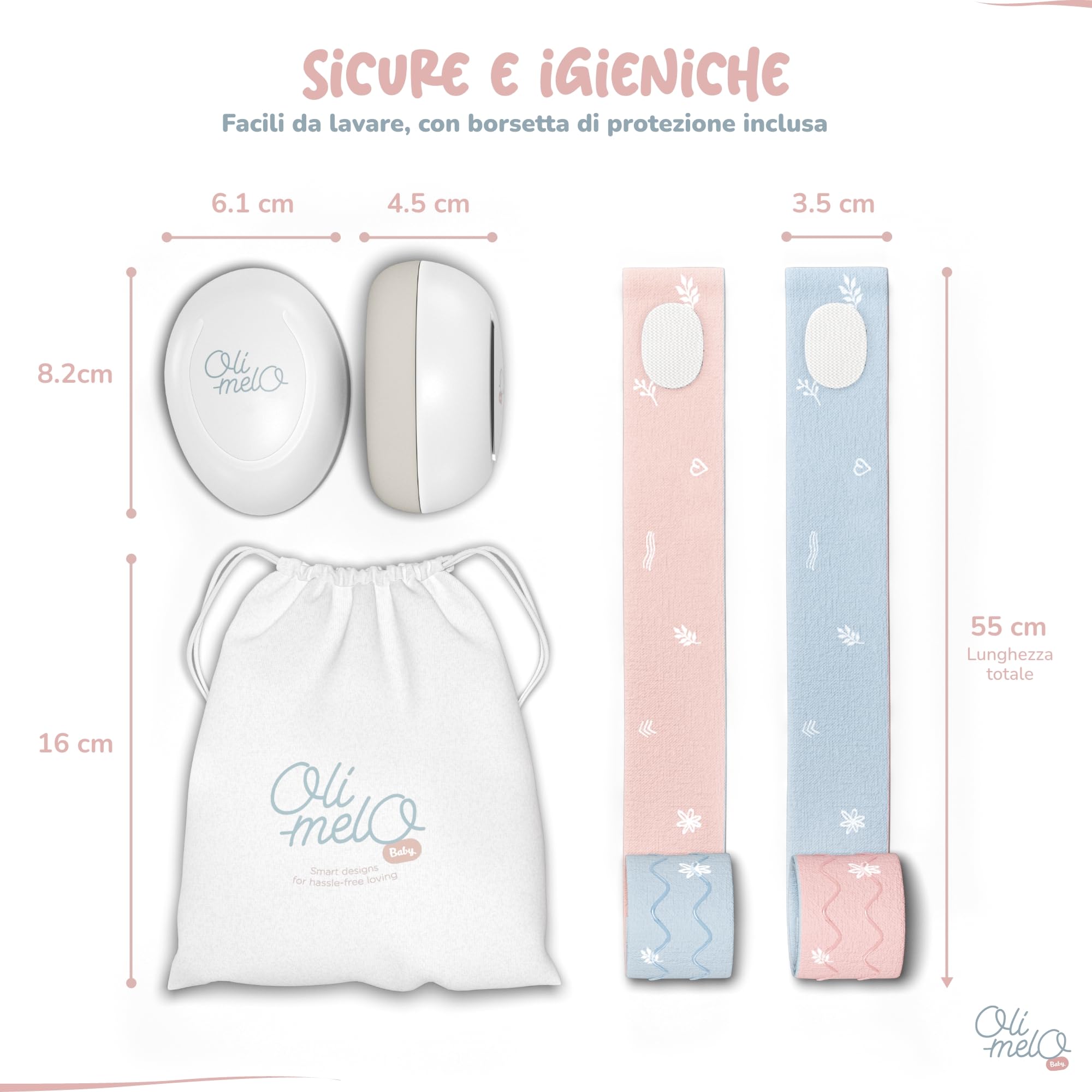 Paraorecchie Neonato Antirumore CE 34 dB Fasce Regolabili 36 Mesi