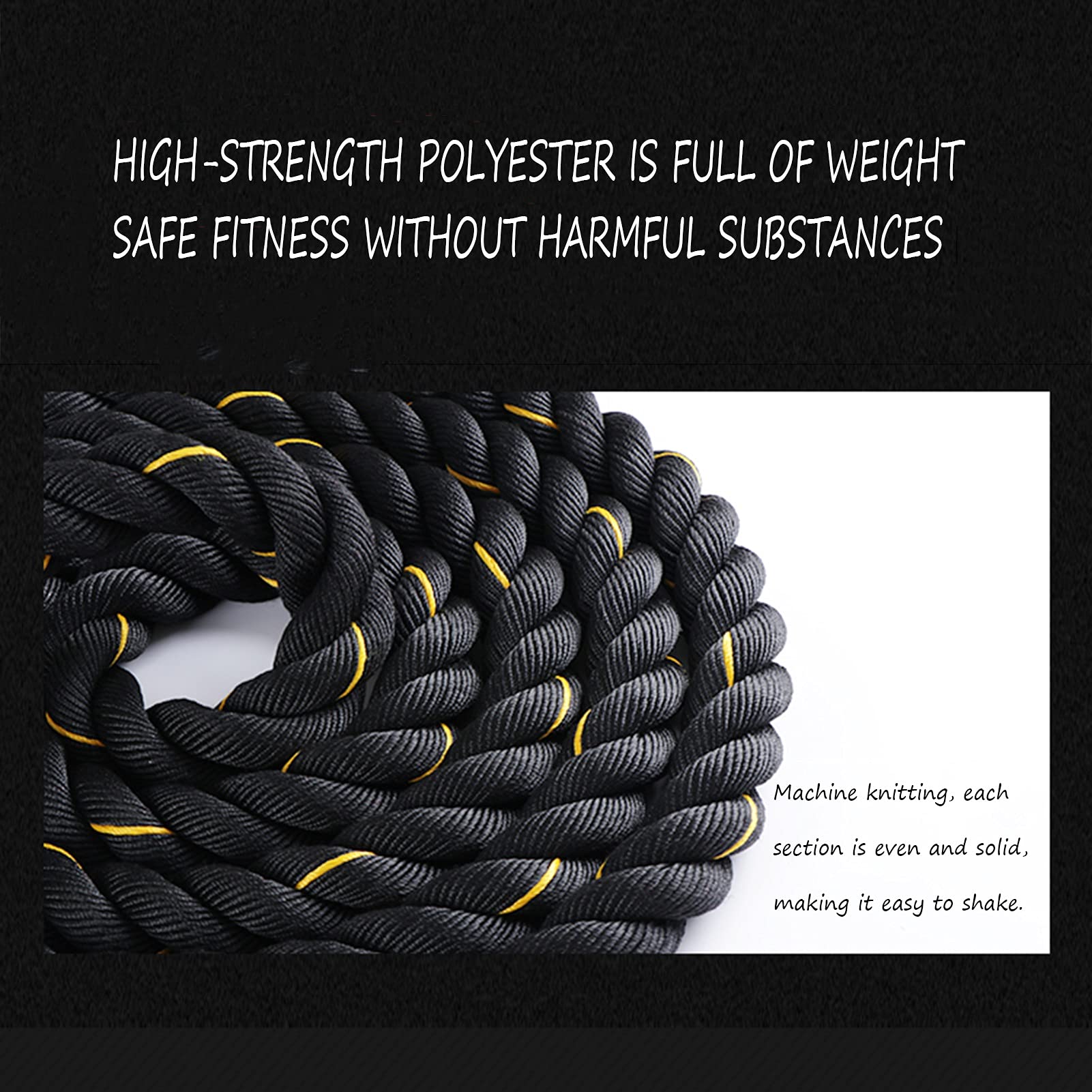 Battle Rope, Sport Battle Rope Mit Ankersatz, für Workout, Fitness & Krafttraining für Home Gym & Outdoor (Size : 15m)