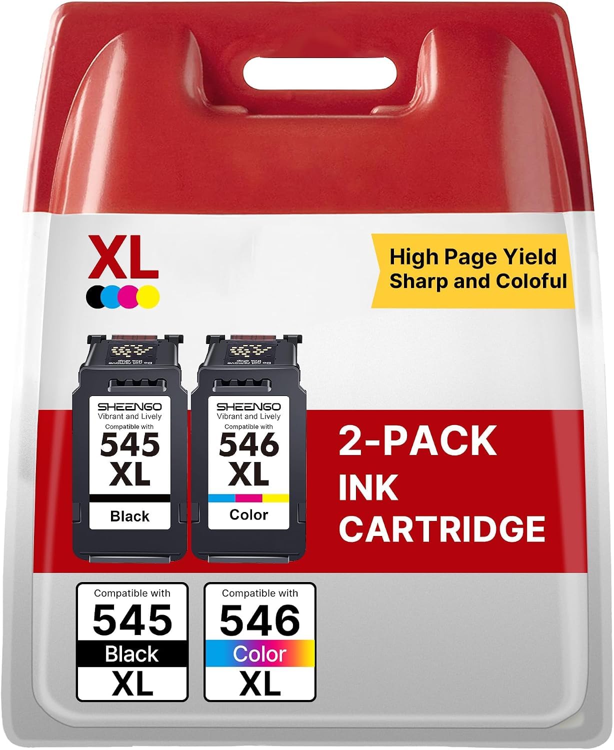 545XL 546XL Multipack für Canon Druckerpatronen 545 546 für Canon PG 545 XL | 546 XL Color PG-545XL für Canon 545 546 für Canon TR4550 Patronen MX495 TS3151 TR4551 MG2550s (Schwarz Farbe, 2er-Pack)