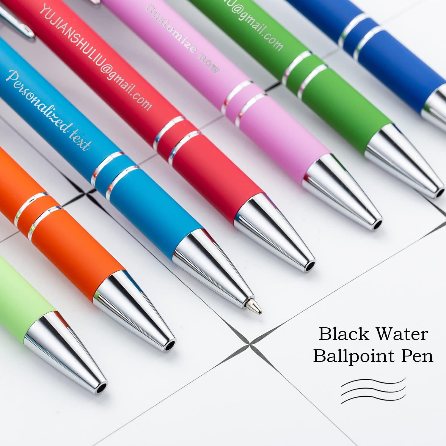 Free Engraving Custom- Personalized Ballpoint pen, Ball pen, touch pen, Retractable Medium Refill Pen Black Ink, Custom Gifts for Men, Women, office/study pen, Optional up to 300 pens
