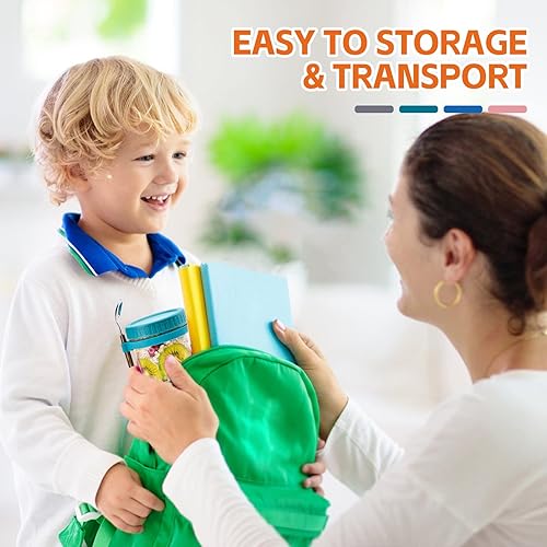 Miniatura 6 de 2 recipientes portátiles de avena con tapas y cucharas, tarros Mason de 12 onzas para avena durante la noche, tarros de avena de vidrio con marca de