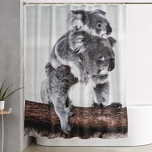 Miniatura 7 de PAILON Koala Plastic Shower Curtain Liner 60x72in Extra Long Shower Curtains for Bathroom Clearance Set with Hooks Cortinas De BañO, Waterproof