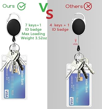 Giancomics Black Lanyards for ID Badges, Badge Holder Retractable Reel Card
