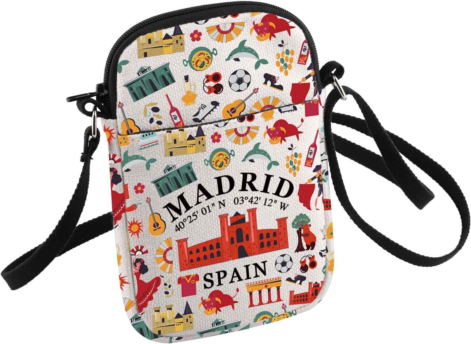 Spanish Mom Crossbody Bag Madrid Souvenir Gift Madrid Spain Travel Small Sling Bag Spain Lover Gift