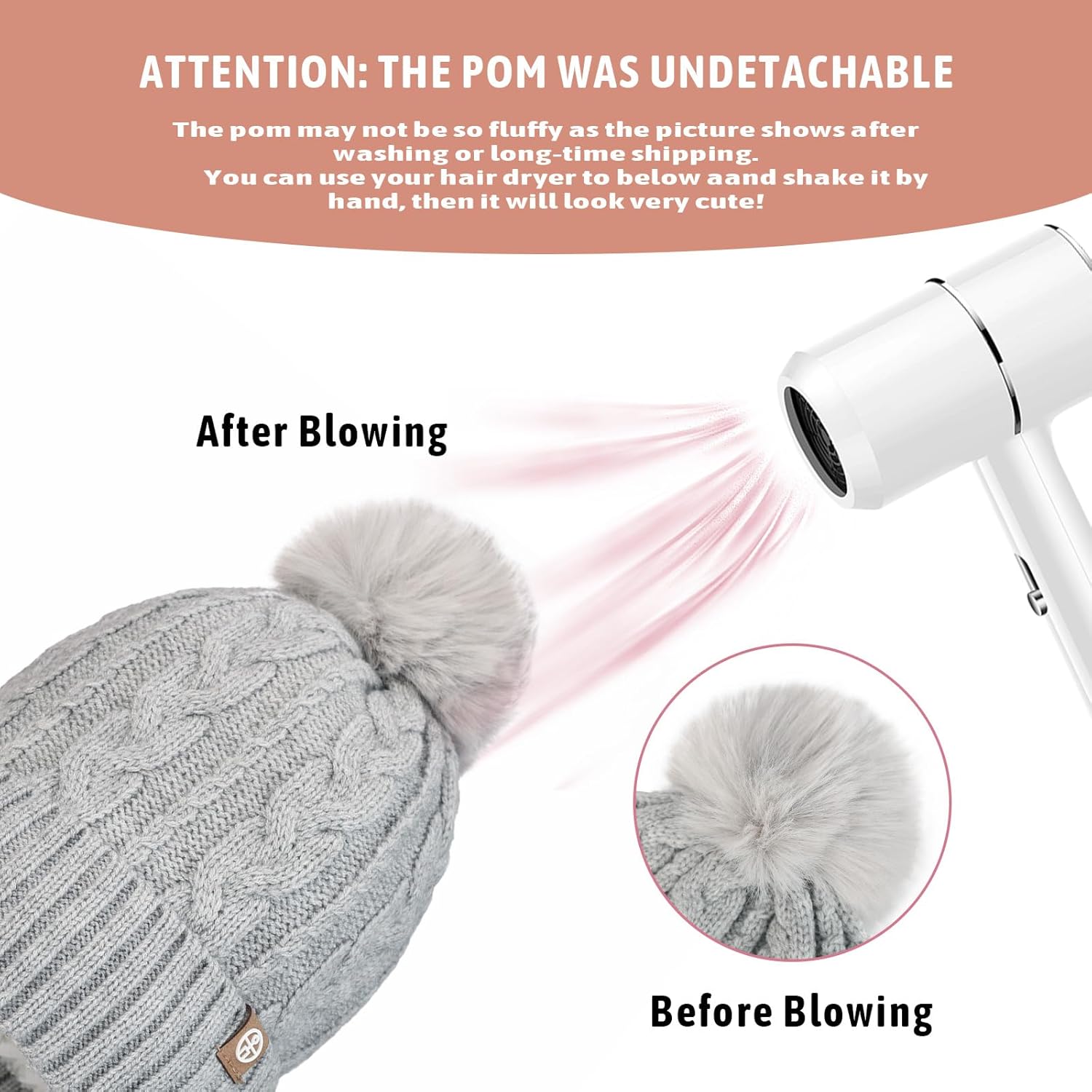 Kids Winter Hat Gloves Scarf Set for Girls Boys, Toddler Knit Beanie Hat & Pom Neck Warmer Mittens Fleece Lined Set - Image 8