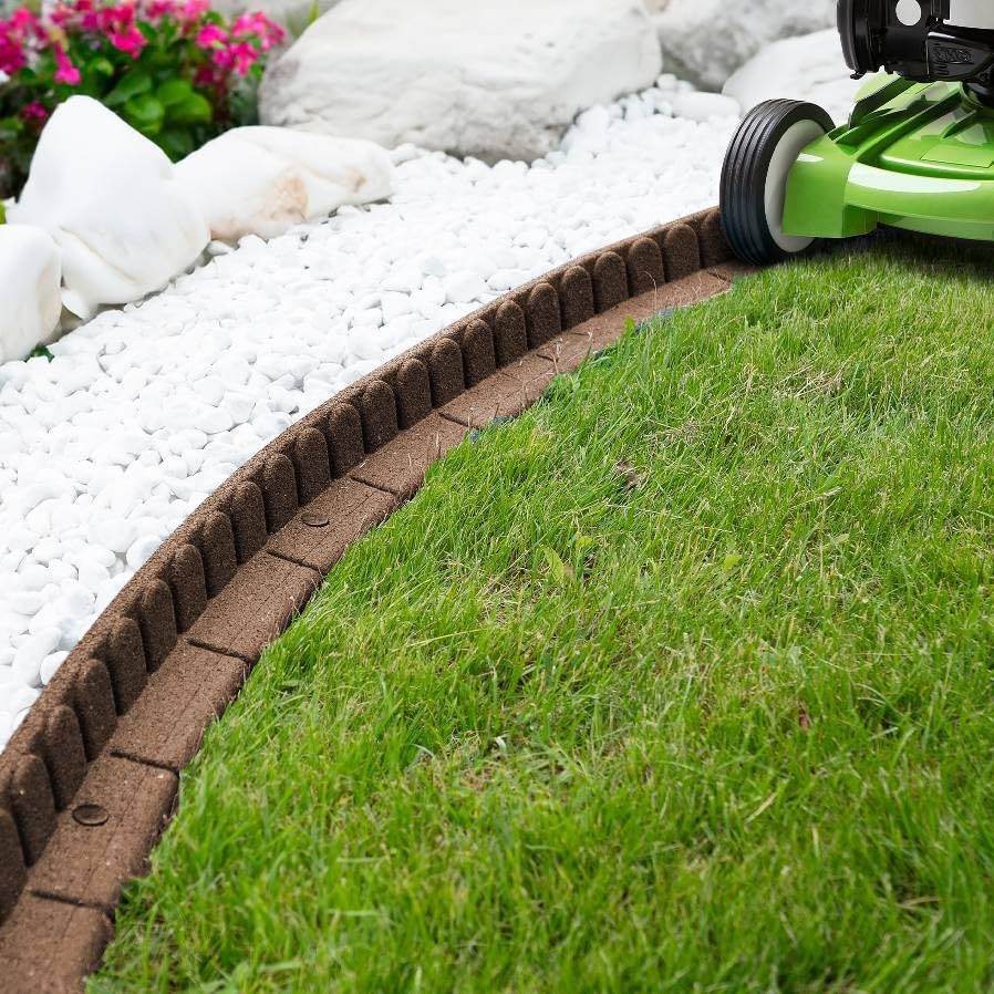 Garden Edging 1.20m - Flexible Lawn Mower Friendly Garden Border - Earth - 2 x 1.20m Lengths