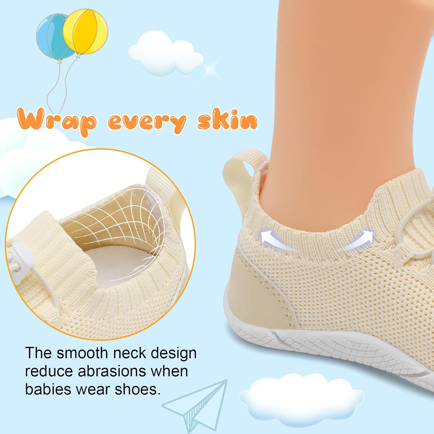 FEETCITY Baby Shoes Boys Girls First Walking Shoes Infant Sneakers Crib Shoes Breathable Lightweight Slip On Shoes - Image 4