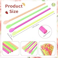 Vista 3 de Eaasty 2600 popotes desechables de plástico a granel – SNO-cono cuchara pajitas para batidos y conos de nieve, colores brillantes