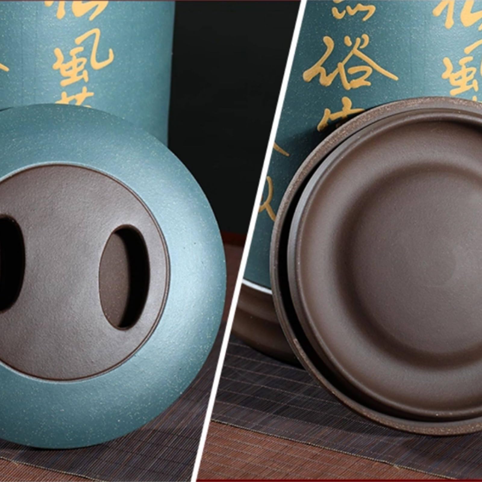 Recipiente cilíndrico de cerámica para arroz con tapa Contenedor arroz de gran capacidad Dispensador hermético para cereales, harina, café, maíz y té.(Yellow,Capacity:10kg)