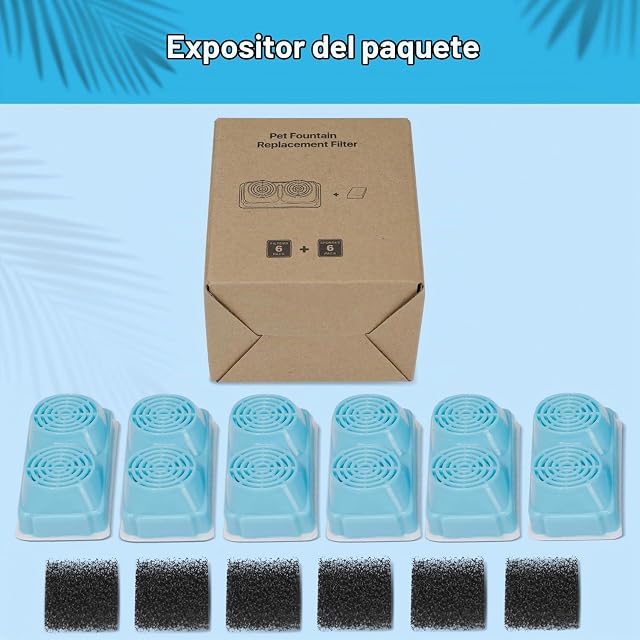 Foto 6 de 6 de NautyPaws Fuente para gatos con filtro inalámbrico: bebedero para gatos de 3,2 L, filtro de acero inoxidable