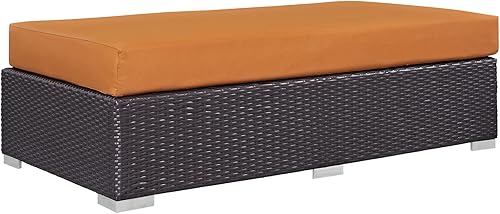 Vista 31 de Modway EEI-1911-EXP-ORA Convene - Muebles otomanos cuadrados de tela para patio, muebles de exterior, color naranja espresso Espresso Naranja